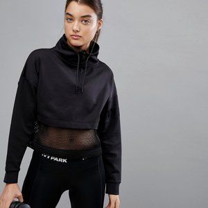 Ivy Park Funnel Neck Sweatshirt With Mesh Panel Inserts Size XS
